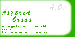 asztrid orsos business card